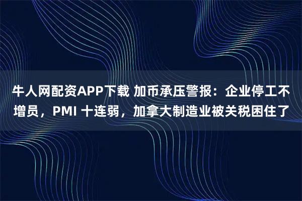 牛人网配资APP下载 加币承压警报：企业停工不增员，PMI 十连弱，加拿大制造业被关税困住了