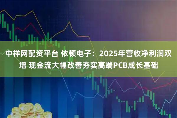 中祥网配资平台 依顿电子：2025年营收净利润双增 现金流大幅改善夯实高端PCB成长基础